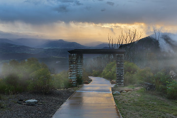 Image showing Storm over Katoomba, Blue Mountains