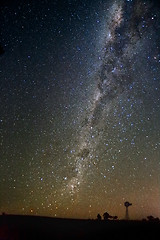 Image showing Beautiful night skies milky way over outback NSW