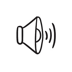 Image showing Speaker volume sketch icon.