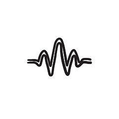 Image showing Sound wave sketch icon.