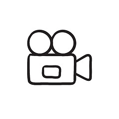 Image showing Video camera sketch icon.