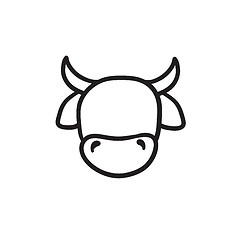 Image showing Cow head sketch icon.