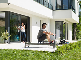 Image showing man doing morning exercises