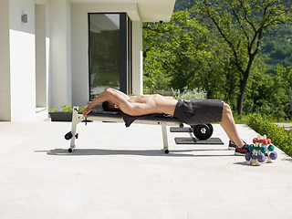 Image showing man doing morning exercises