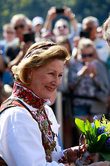 Image showing LOEN, NORWAY - MAY, 20 2017: Queen Sonja of Norway at the openin