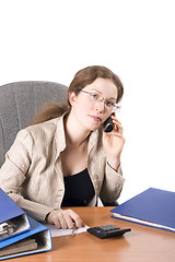 Image showing The secretary speaks on phone III