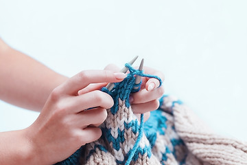 Image showing The hobby concept - knitting