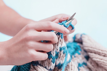 Image showing The hobby concept - knitting