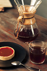 Image showing The cake on wooden table