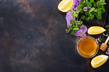 Image showing honey with lemon