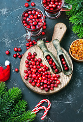 Image showing cranberry drink and berries