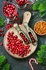 Image showing cranberry drink and berries