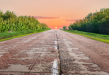 Image showing Old highway in the evening