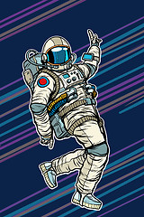 Image showing Astronaut dancing disco funny