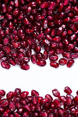 Image showing Close up of pomegranate seeds