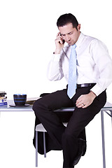 Image showing Businessman Sitting At His Desk