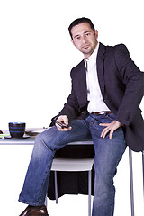 Image showing Businessman Sitting At His Desk