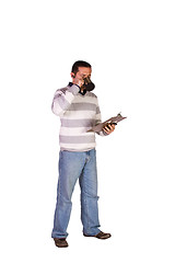 Image showing Casual Businessman With a Clipboard