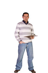 Image showing Casual Businessman With a Clipboard