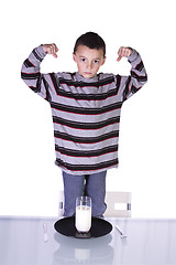 Image showing Little Boy Showing His Muscles