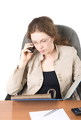 Image showing The business woman with phone III