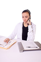 Image showing Teen Girl Paying Bills and Making a To Do List