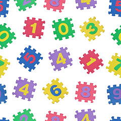 Image showing Seamless pattern of colorful number blocks