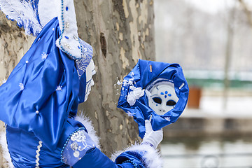 Image showing Mirror Reflection - Annecy Venetian Carnival 2013