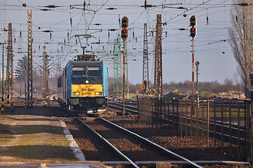 Image showing Passanger train arriving