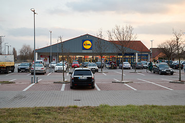 Image showing Lidl Supermarket Parking