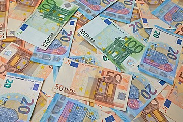 Image showing Euro Banknotes Background