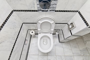 Image showing Toilet seat open