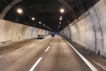 Image showing Driving in a tunnel