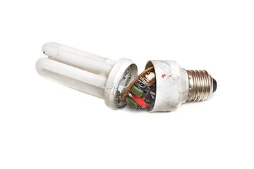 Image showing Broken energy saving lightbulb