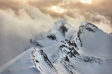 Image showing Mountains with clouds