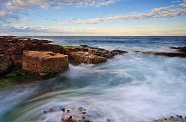 Image showing Tidal movements around rocks