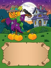 Image showing Small parchment and Halloween scarecrow