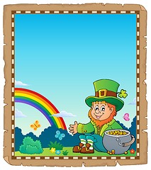 Image showing Sitting leprechaun theme parchment 1