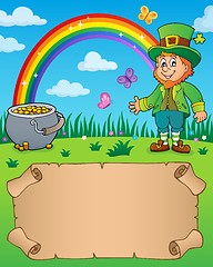 Image showing Small parchment with leprechaun theme 1