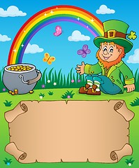 Image showing Small parchment with leprechaun theme 2