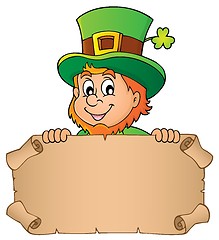 Image showing Leprechaun holding parchment image 1