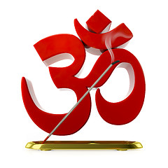 Image showing a incense stick with red om sign