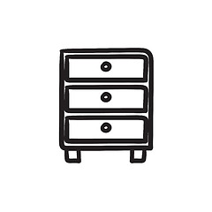 Image showing Chest of drawers sketch icon.