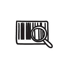 Image showing Magnifying glass and barcode sketch icon.