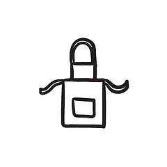 Image showing Kitchen apron sketch icon.