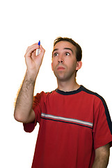 Image showing Man Writing Your Text