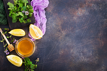 Image showing honey with lemon