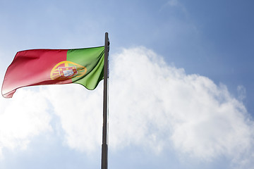 Image showing National flag of Portugal on a flagpole