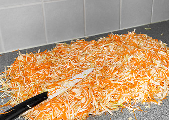 Image showing Homemade sauerkraut preparation