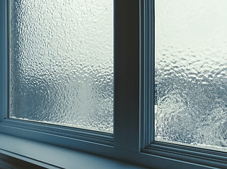 Image showing Window frosted after freezing rain